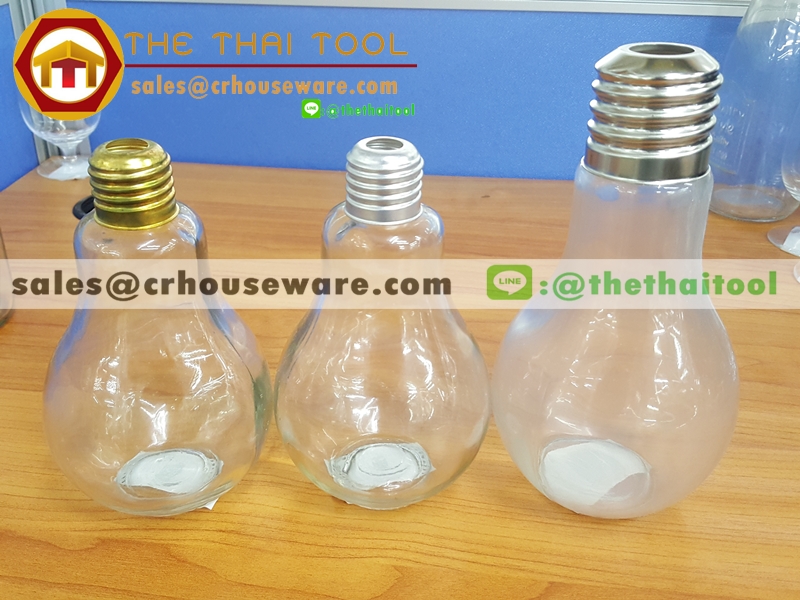 แก้วหลอดไฟ 300 ml. Drinking Bulb with screw cap 300 ml. Code : 005-J447