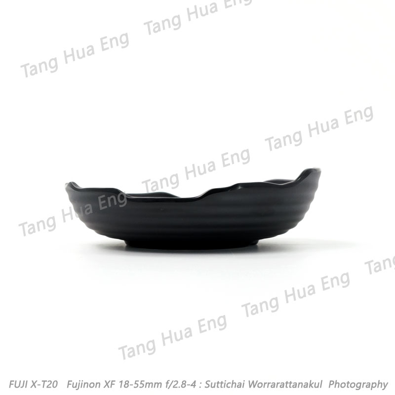 จานขอบหยัก 7 นิ้ว เมลามีน สีดำ P3306-7 Jade-line