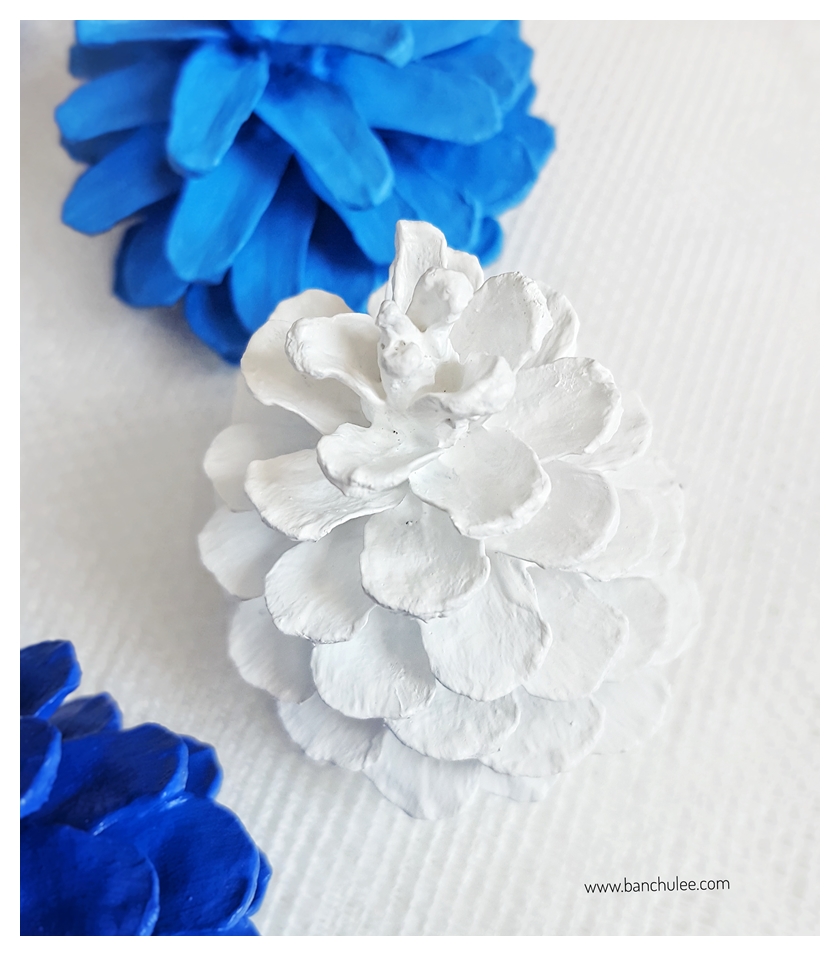 Painted Pine Cone ลูกสนธรรมชาติ ทาสีอะครีลิคสำหรับงานไม้