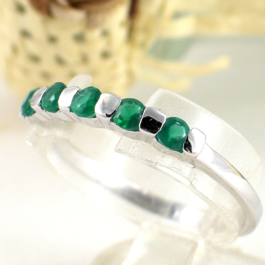 แหวนเงินแท้ราคาถูกชุบทองคำขาว พลอยแท้กรีนอะเกท 0.50 กะรัต งานประณีตสวยงาม สั่งผลิตค่ะ