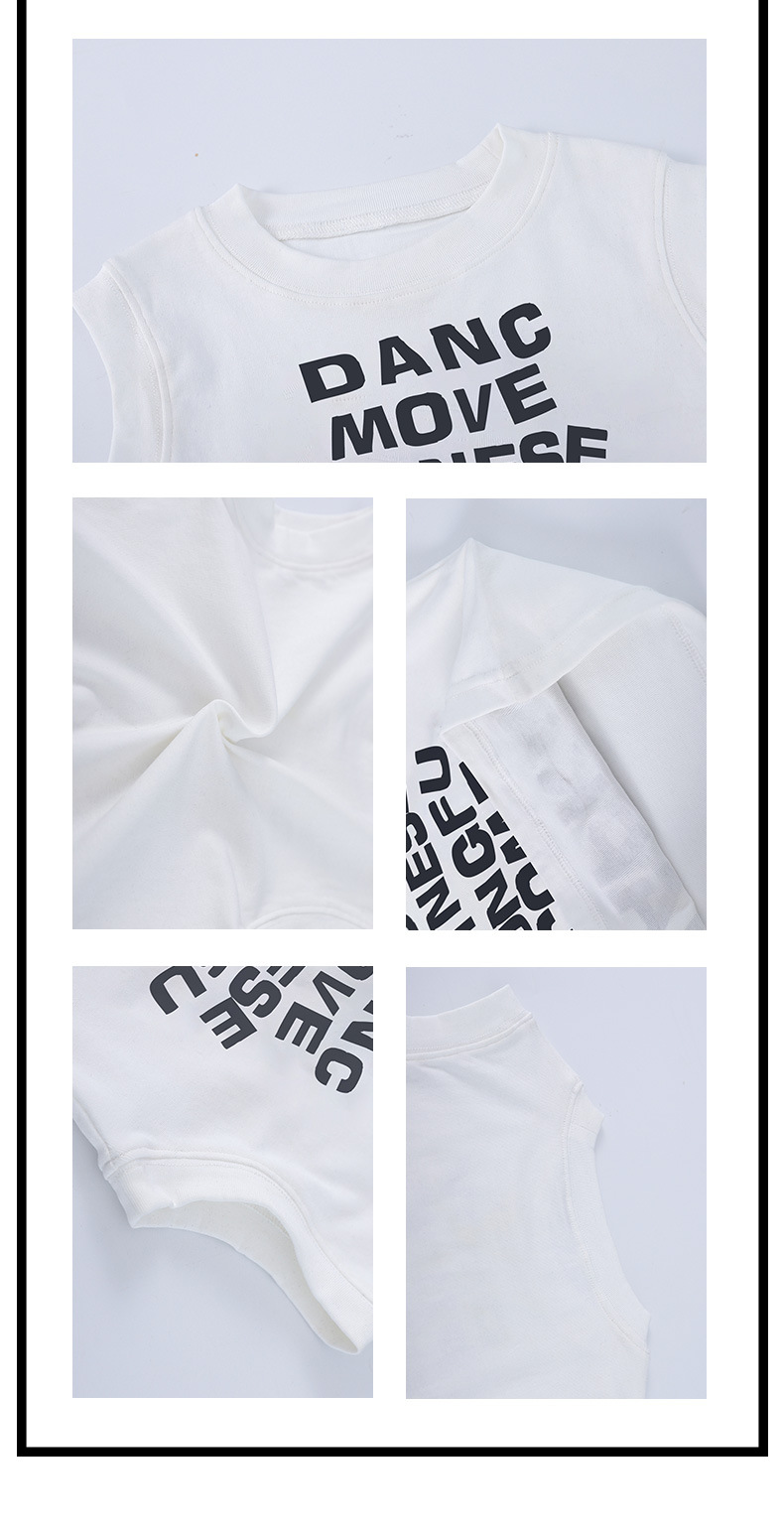 ชุดเต้น ชุดเชียร์ เสื้อเอวลอยสีขาว ดำ+กางเกงคาร์โก้