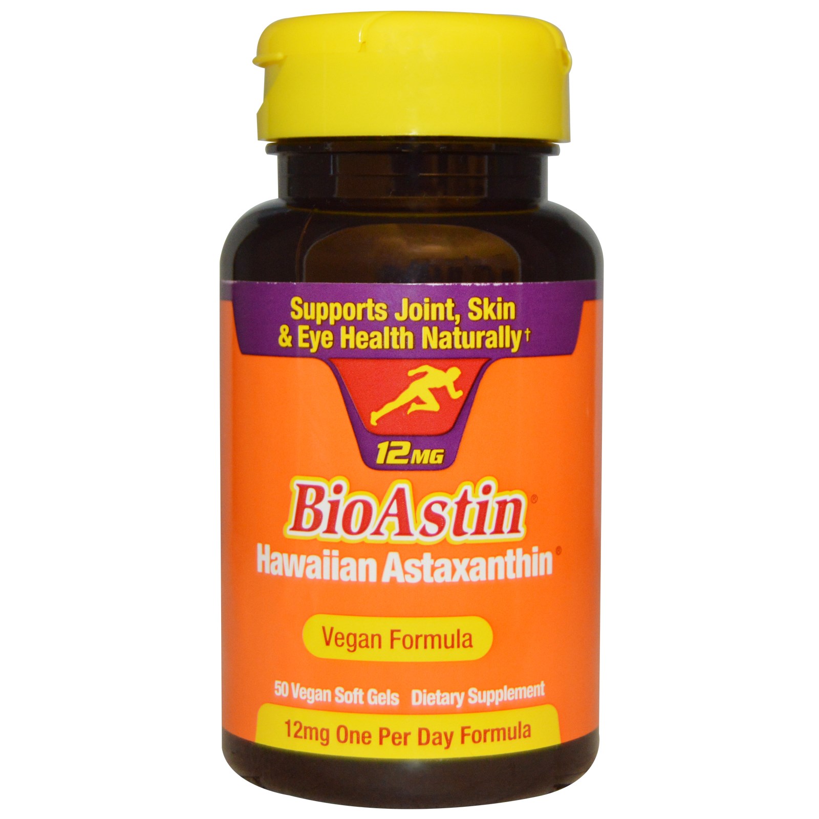 (Pre order) Nutrex Hawaii, BioAstin, Hawaiian Astaxanthin (Vegan formula) 12 mg, 50 Vegan Soft Gels สารต้านอนุมูลอิสระประสิทธิภาพสูง ป้องกันผิวจากรังสีUV ช่วยลดเลือนริ้วรอย,บำรุงสายตา