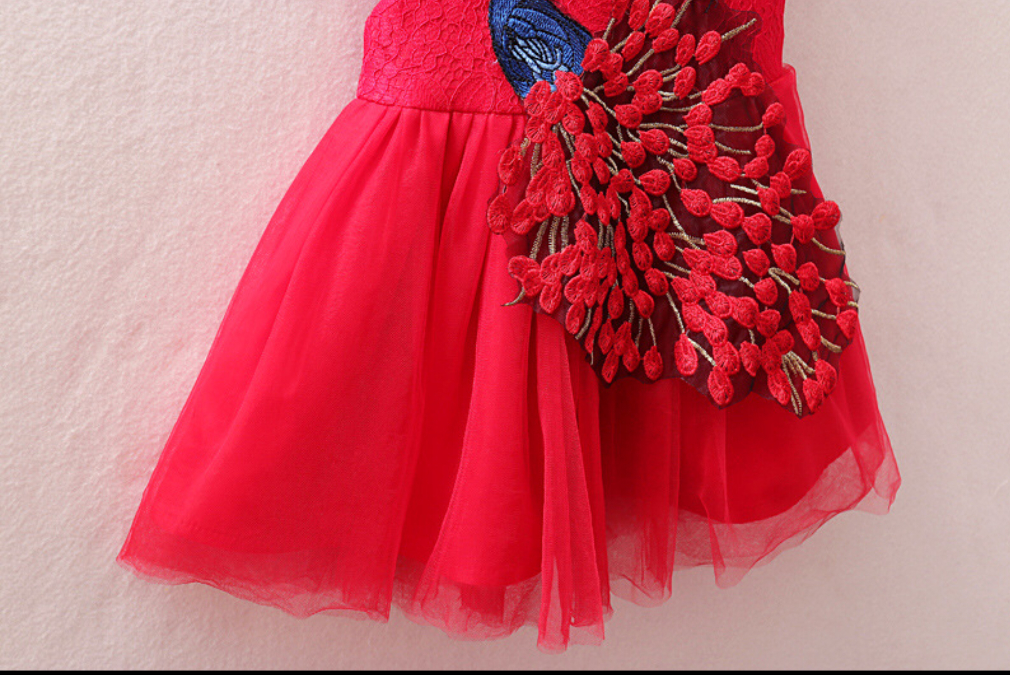 ชุดจีน กี่เพ้า เดรสแต่งนกยูง