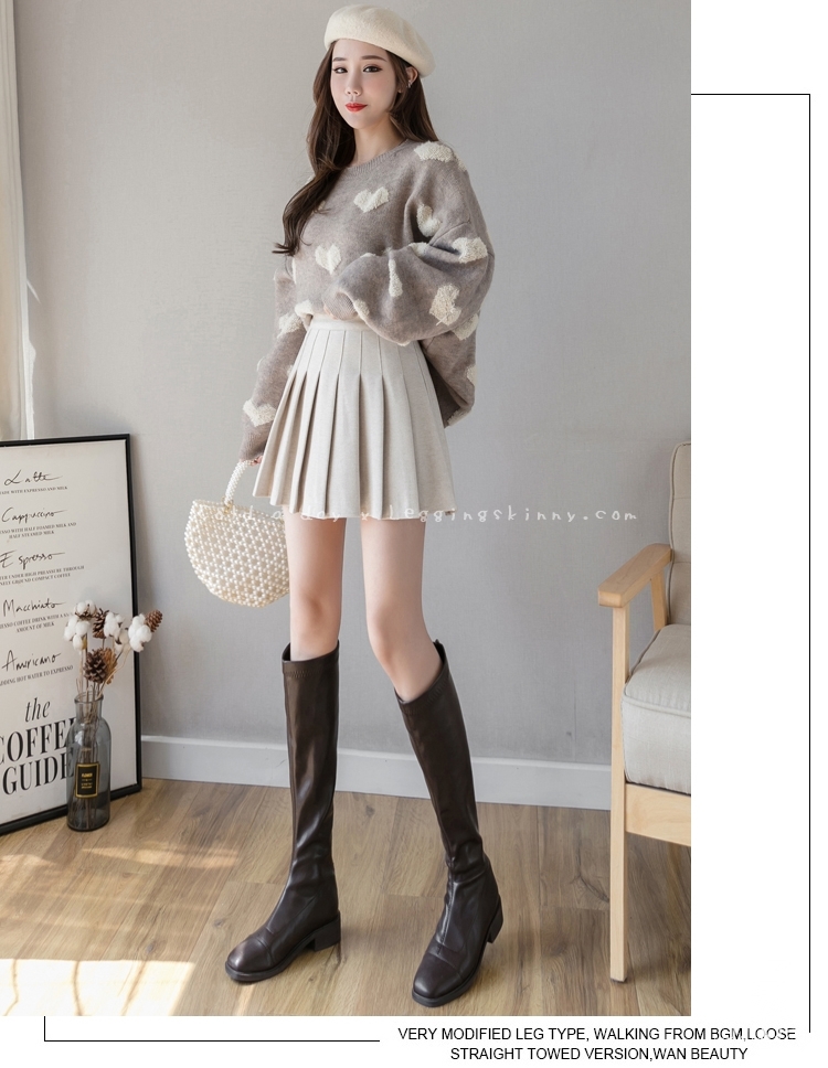 กระโปรงวูลเกาหลีทรงพรีท มี 3 สี S-2XL