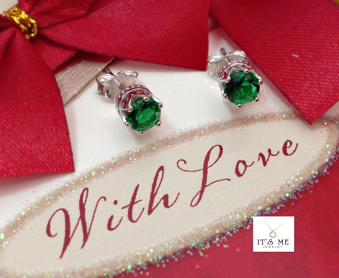 Valentine's Love ต่างหูเงินแท้ พลอยสีเขียว งานเงินแท้ไม่ลอก ไม่แพ้ ไม่คันแน่นอนคะ