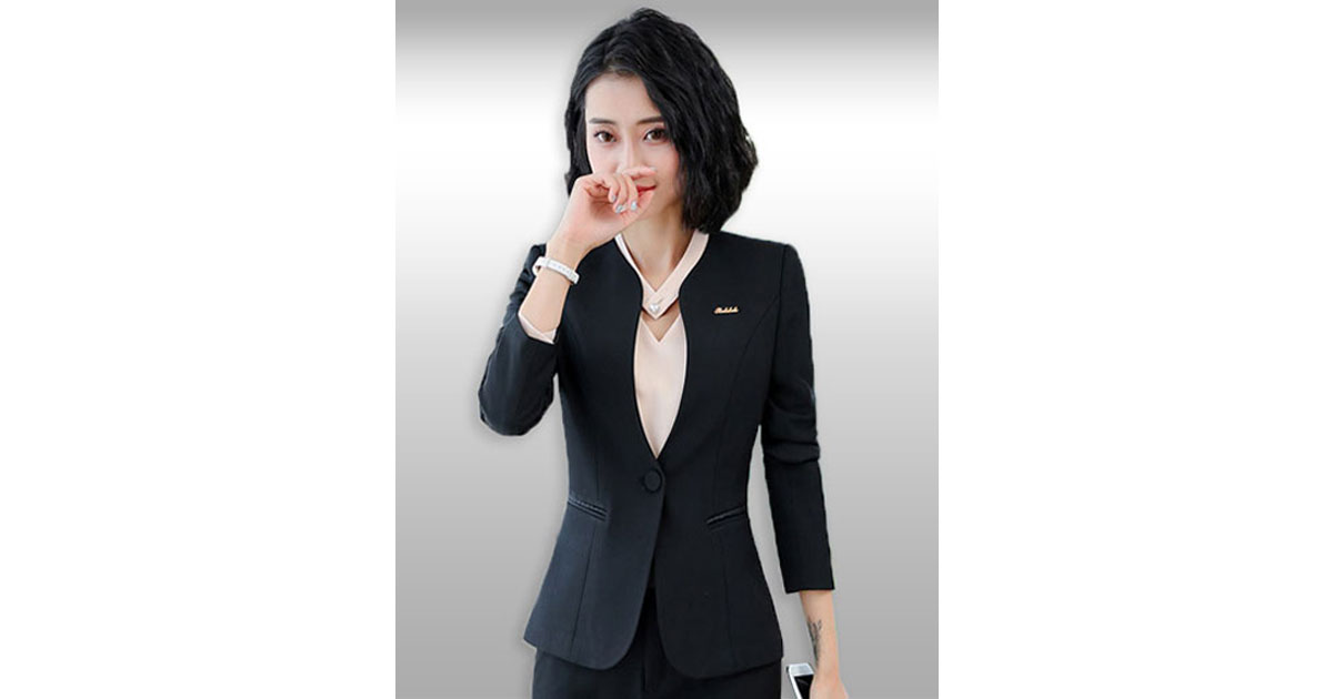 เสื้อสูทผู้หญิงแฟชั่นสีดำแบบเรียบหรู มี 7 ไซส รหัส2244