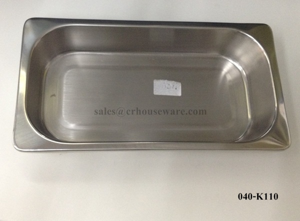 กระบะสเตนเลส-ใส่อาหาร-ขนาด 1/3 -ตื้น 040-K110