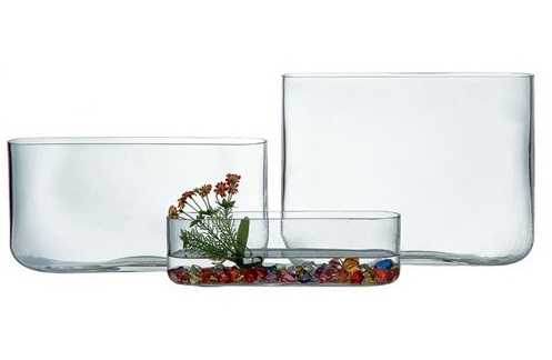 ROUND VASE แจกันวงรี แฮนด์เมด เนื้อใส ความสูง 10 ซม. JJG-RV-835-10