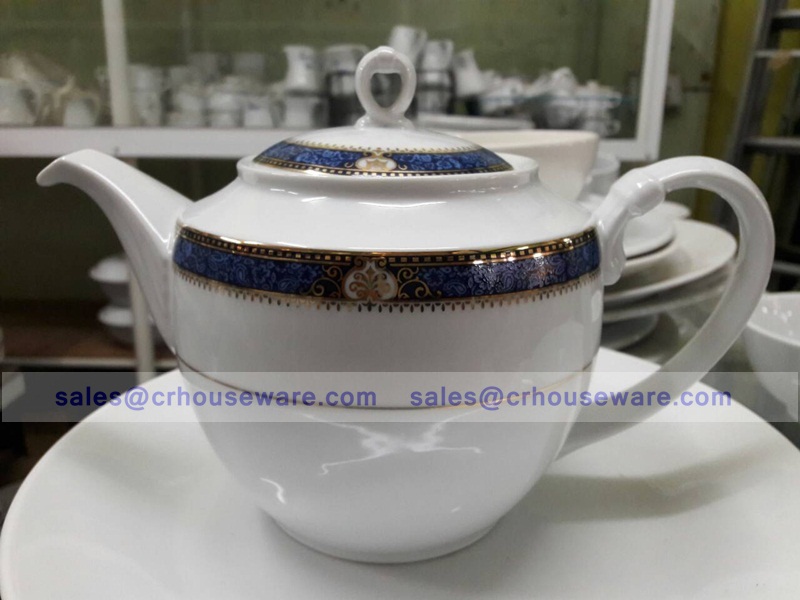 TEA POT W/LID Code : RPP 2704/L,กาน้ำชาพอร์ซิเลนลายพรีเซ็นบูล,