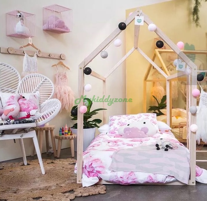 TP21031(WHK1) เตียงนอนไม้ โครงบ้าน