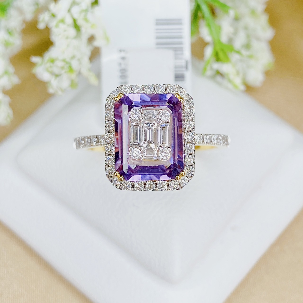 Amethyst เกรด AAA เกรดธรรมชาติ นำเข้าจากมาดากัสการ์ อเมทิสต์ ทรงแปดเหลี่ยม สีอันดับหนึ่ง ไฟดี
