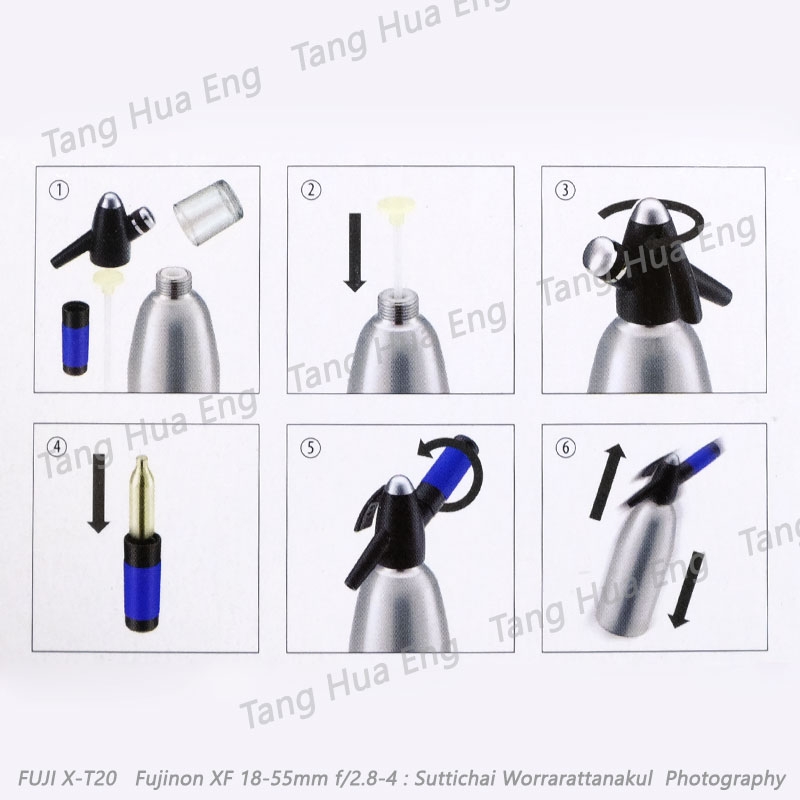 MOSA ขวดทำน้ำโซดา เครื่องทำโซดา สเตนเลส ขนาด 1.0 ลิตร / กระบอกทำน้ำโซดา / Soda Siphon