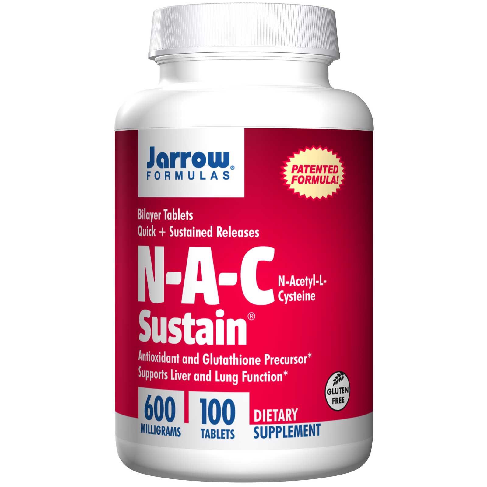 **พร้อมส่ง**Jarrow Formulas, N-A-C Sustain, N-Acetyl-L-Cysteine, 600 mg, 100 Tablets เป็นสารต้านอนุมูลอิสระ และเป็นสารตั้งต้นในการผลิตกลูตาไธโอน