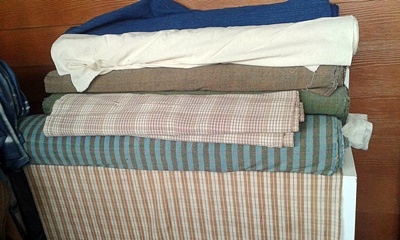 THAICOTTONSIVA ผ้าฝ้ายเข็นมือสีดอกฝ้าย (Cotton of Handwoven ( light brown)) สีดอกฝ้าย 100 CM