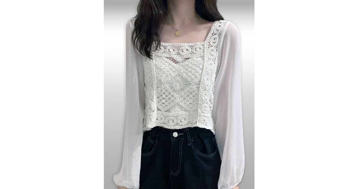 เสื้อครอปแฟชั่นสวยหวานสไตล์เกาหลี รหัส2365