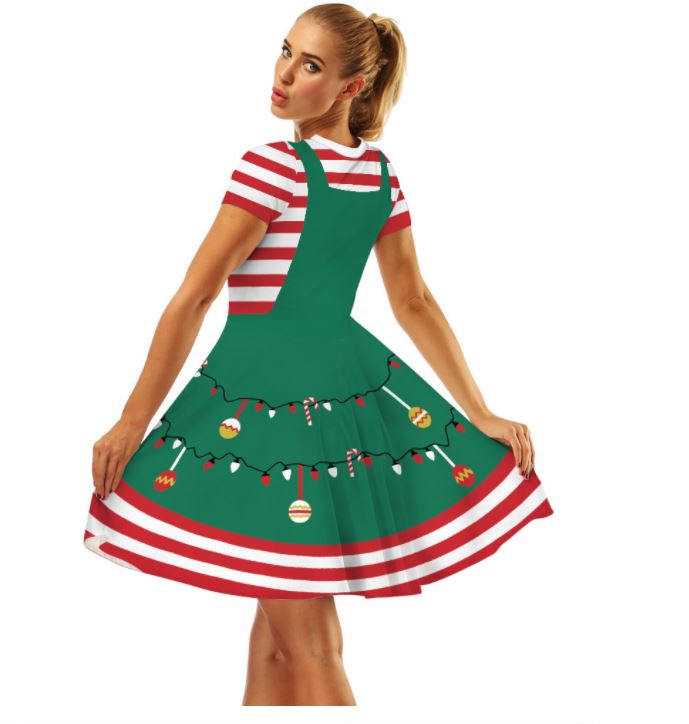 ชุดคริสต์มาส คริสมาส เดรสเขียว-แดง