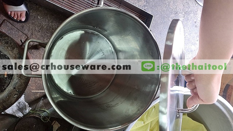 หม้อสตูว์สแตนเลสพร้อมติดก็อก 005-ST-2830,หม้อซุปมิโซะมีก๊อก,หม้อซุปร้านชาบู,หม้อมีก๊อกวางบนเตาไฟฟ้า