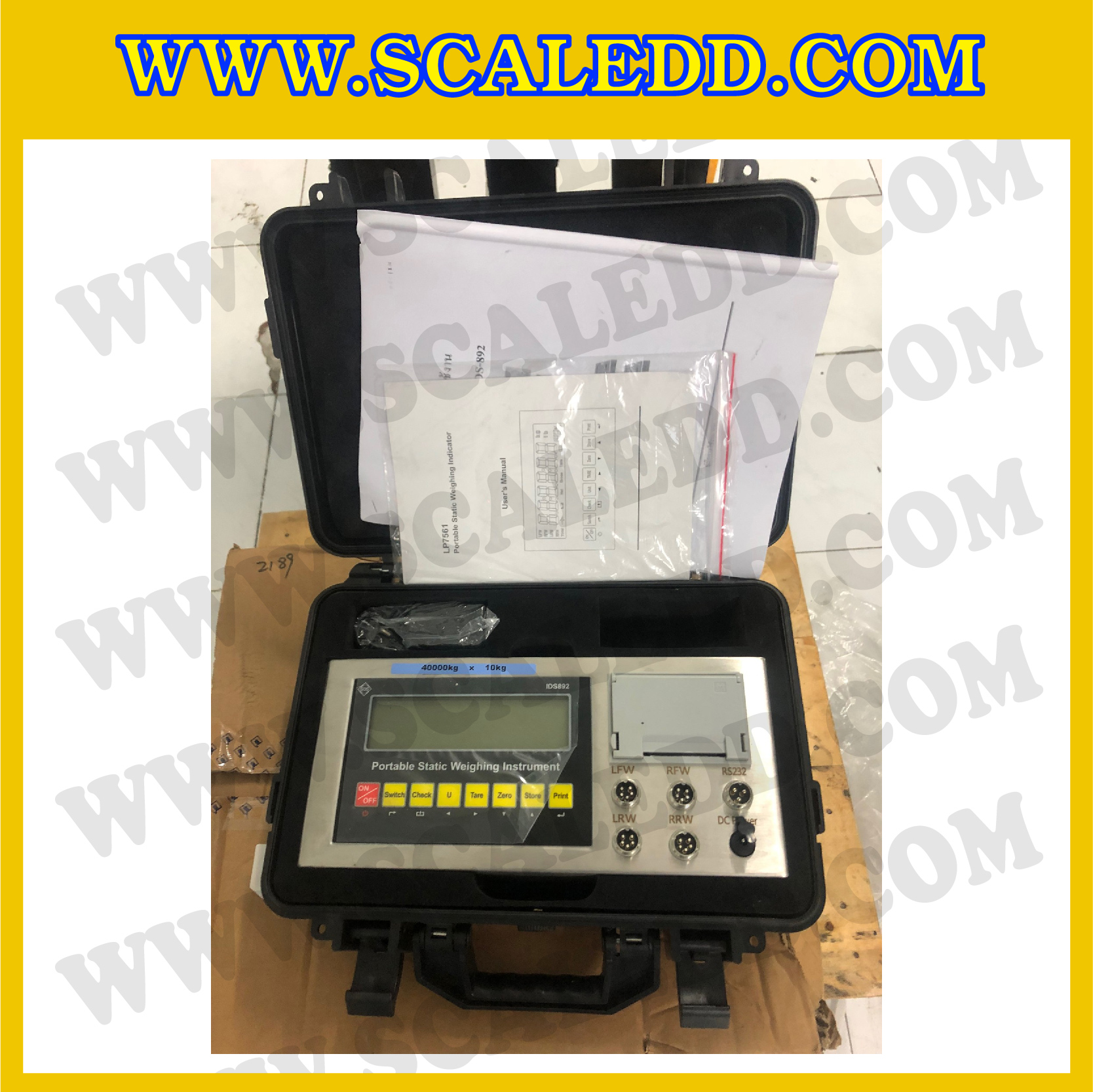 แท่นชั่งเพลารถบรรทุก เครื่องชั่งรถบรรทุก เครื่องชั่งเพลารถบรรทุก60ตัน แบบเคลื่อนย้ายได้ พิกัด60 ตัน ความละเอียด 10Kg ยี่ห้อ SDS รุ่น IDS892