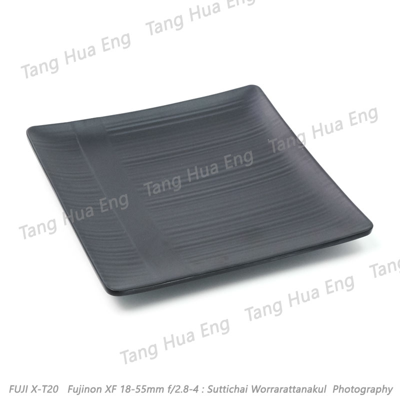 จานสี่เหลี่ยม 10.5 นิ้ว เมลามีน สีดำ P3207-10.5 Jade-line