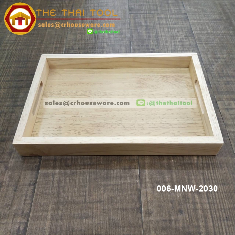 ถาดเสิร์ฟไม้ ถาดเสริฟ ถาดไม้อเนกประสงค์ 20.5x30.5 ซม.