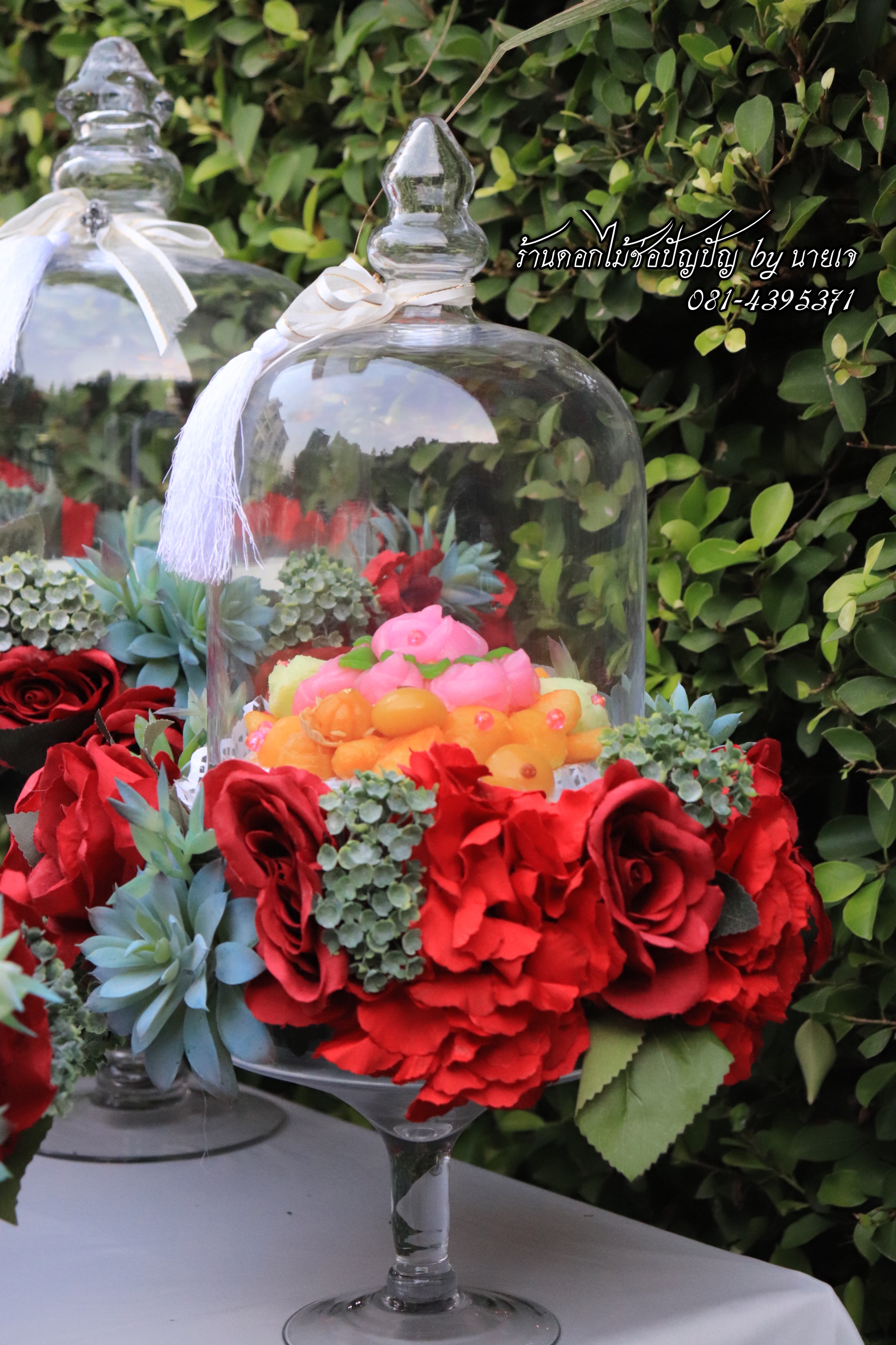 ขันหมากดอกไม้ประดิษฐ์สไตล์โมเดิร์น