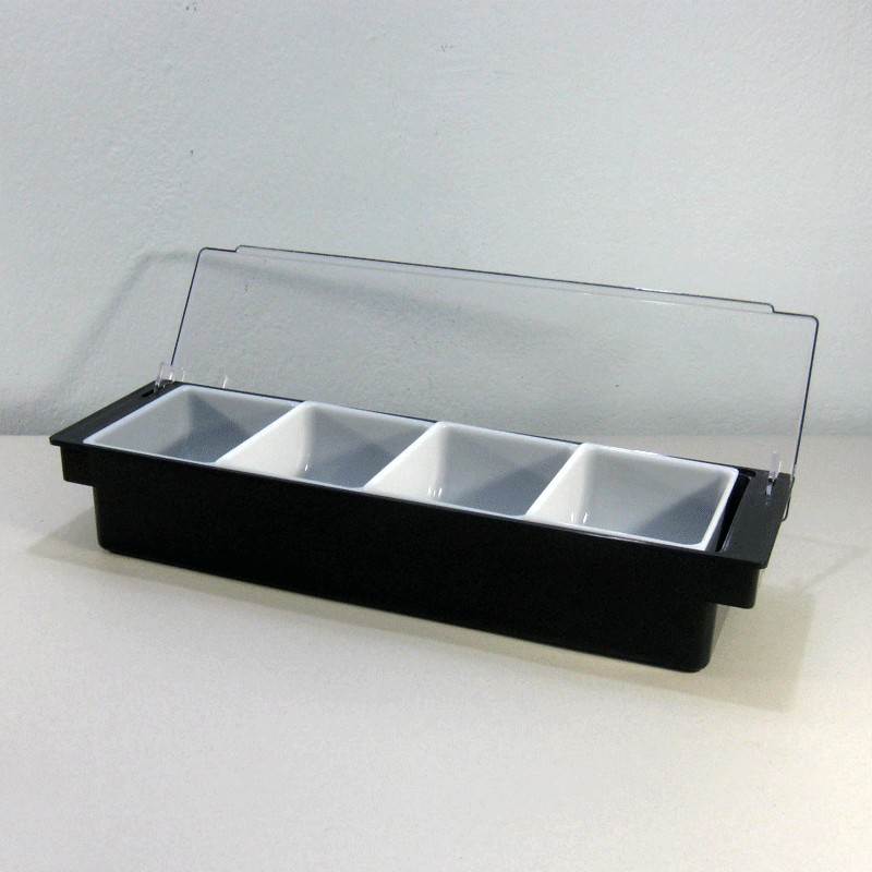 กล่องพลาสติกใส่เครื่องเคียง 4 ช่อง ( Condiment holder )