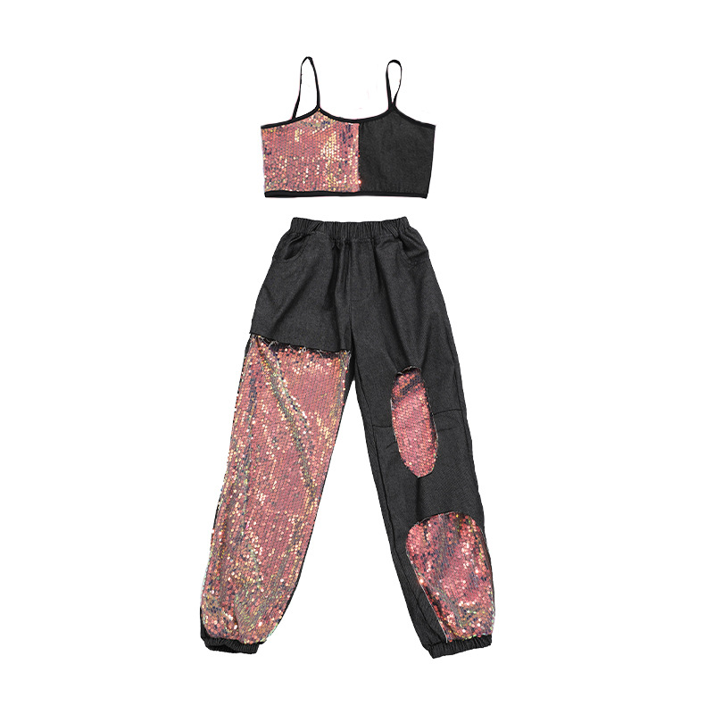 ชุดเต้น ชุดฮิปฮอป เสื้อแขนยาว + กางเกงขายาว สไตล์แบลคพิ้ง