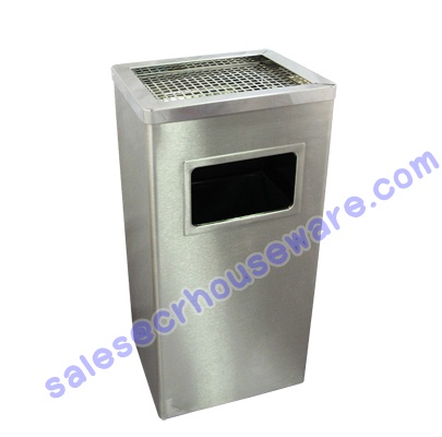 ถังขยะสแตนเลส มีที่เขี่ยบุหรี 001-H14-002-00051 Stainless Circular Garbage Can (import) 001-H14-002-00051stainless Trash Bin with Ashtray,Bin Thùng rác không gỉ với gạt tàn,Bin ກະຕ່າຂີ້ເຫຍື້ອແຕນເລ,ດທີ່ມີ Ashtray,