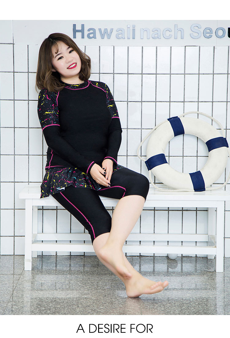 ชุดว่ายน้ำคนอ้วนไซส์4xl เสื้อ+กางเกง รอบอก 40-46 นิ้ว