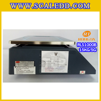 RLS1000B 15kg เครื่องชั่งคำนวณราคาดิจิตอลและพิมพ์สติ๊กเกอร์บาร์โค้ดรุ่น RLS1000B 15kg เครื่องชั่งดิจิตอล15kg เครื่องชั่งคำนวณราคา Pricing Label Scale เครื่องชั่ง15kg ความละเอียด 5g Rongta รุ่น RLS1000(ไม่มีคอเสา) (ผ่านตรวจรับรองจากสำนักกองชั่งตวงวัด)