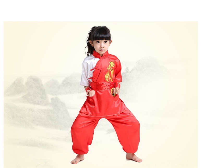 พร้อมส่ง ชุดจีน กังฟู ลายมังกร+ผ้าผูกเอว