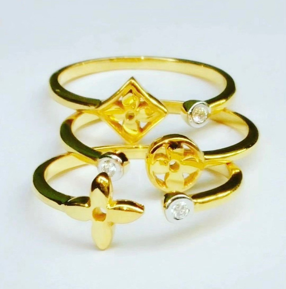 พร้อมส่งและสั่งผลิตแหวนเพชรหลุยส์ดีไซน์น่ารัก แหวนแต่งงาน แหวนหมั้น ใส่เที่ยว ออกงาน แหวนทองคำ 9K เพชรเกสรแท้ 0.02 กะรัต 1 เม็ด ราคาถูกมาก ส่งฟรี