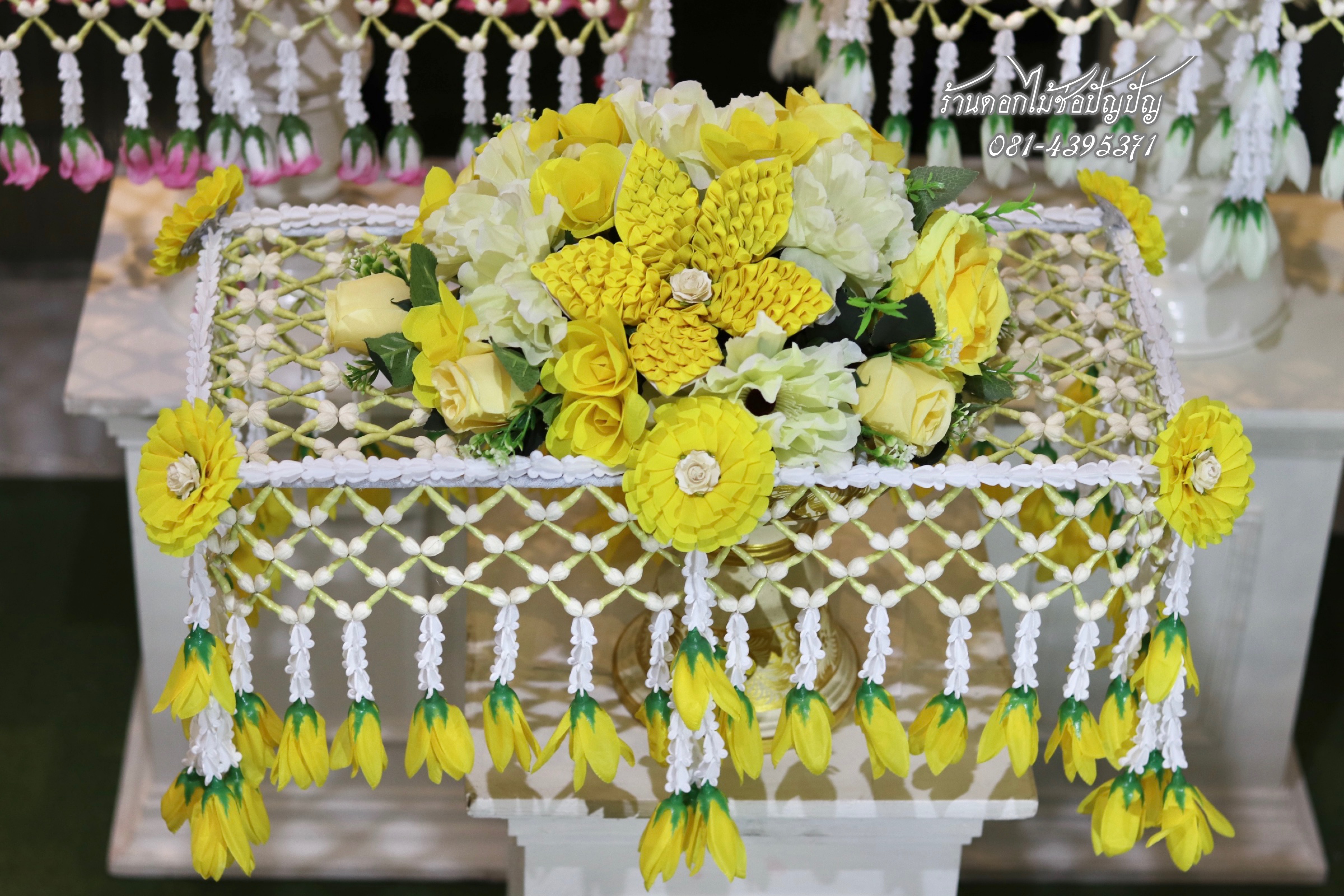 คลุมไตรดอกไม้ประดิษฐ์ ทั้งปลีกและส่ง