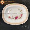 จานเปลเหลี่ยมเมลามีน 12 นิ้ว ลายโรเซ่