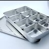 กล่องใส่ท็อปปิ้งสเตนเลส มีถาดมีฝาปิด ถาดเครื่องปรุงสแตนเลส กล่องด้านใน 8 ช่อง รหัส 013-MP118