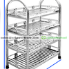 ชั้นสเตนเลสแบบท่อเหลี่ยม 4 ชั้นเสาโค้ง (Square Tubing Shelf with Curve frame 4 tiers) รหัสสินค้า 075-JK-709C