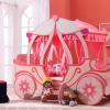 เตียงนอนไม้สำหรับเด็กผู้หญิง Princess Chariot Pink รถม้าเจ้าหญิงสีชมพู TP20133