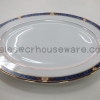 OVAL PLATE Code : RPP4001,RPP4026จานเปลพอร์ซิเลนลายPrecious Blue,จานพอร์ซิเลนลายน้ำเงินขอบทองรับแขกVIP