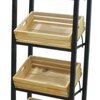 ชั้นรุ่นล้อเหล็กรวมลังไม้ M ธรรมชาติ 4 ใบป้ายเรียบ 4 wood crates display shelf with steel label and wheel Code : 005-HK-DST088-4 Nature