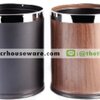 ถังขยะในห้องพักหุ้มหนังแบบ 2 ชั้น สีดำ (Double layers guest room bin with pvc. leather cover) 001-GRB9445-22