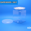 กระป๋องพลาสติก (PET) ฝาดึง เปิดง่าย ขนาด 600 ml ทรงสี่เหลี่ยม 008-GKPE600S-307