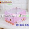 กล่องเค้ก 2 ชิ้นสูง สีชมพูจุดเหลือง(กวาง) รหัสสินค้า 001-BJN-0106009