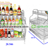 ชั้นตะแกรงสเตนเลสเรียบ 3 ชั้นเสาโค้งหยัก (Stainless Wire Rack curved leg 3 tiers) รหัสสินค้า 075-JK-546