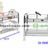 ชั้นตะแกรงสเตนเลสคว่ำจาน 2 ชั้น มีช่องเสียบจาน (Stainless Wire Dish Rack 2 tiers) รหัสสินค้า 075-JK-544P