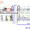 ชั้นคว่ำจานสเตนเลสรูปโค้ง (Curved Dish Rack 2 tiers) รหัสสิน 075-JK-ZV101