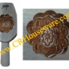 พิมพ์ขนมไหว้พระจันทร์-วงกลมไม้ ลายด้านในเป็นรูปดอกไม้ Mooncake mold wood,inside mold flower. 016-KP-006