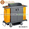 002-HK08172 รถเข็นแม่บ้านพลาสติกทรงสูงพร้อมประตูล็อค