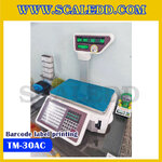 เครื่องชั่งคำนวณราคาดิจิตอลและพิมพ์สติ๊กเกอร์บาร์โค้ด (Barcode label printing scale) พิกัดน้ำหนัก 30kg ค่าละเอียด 5g รุ่น TM-30AC (ผ่านตรวจรับรองจากสำนักกองชั่งตวงวัด กระทรวงพาณิชย์)