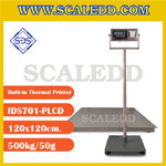 เครื่องชั่งพร้อมปริ้นเตอร์ในตัว ยี่ห้อ SDS รุ่น IDS701-PLCD-Thermal พิกัด 500kg ค่าละเอียด 50g ขนาดแท่น 120x120cm.