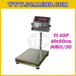 เครื่องชั่งน้ำหนักดิจิตอล แบบBuilt-In Printer พิกัด 30kg ความละเอียด 2g ขนาดแท่นชั่ง 40*50cm ยี่ห้อ TIGER รุ่น TI-02P (เครื่องชั่งผ่านตรวจรับรองจากสำนักชั่งตวงวัด)